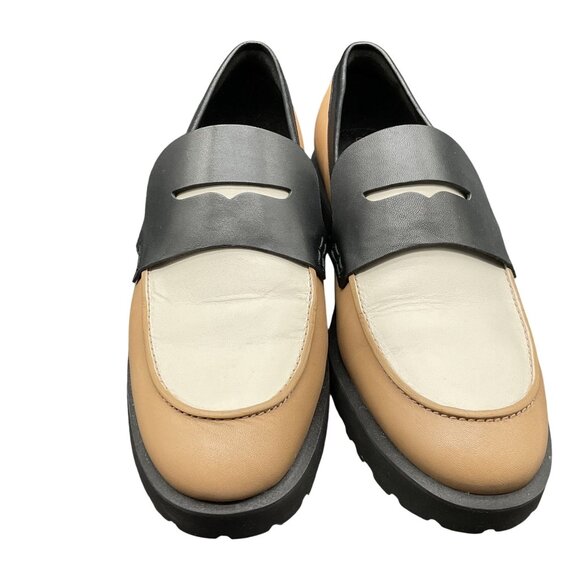 Cole Haan Geneva Penny Loafers Shoes Sz 8.5 Water Resistant Cream & Tan Womens - Picture 2 of 8